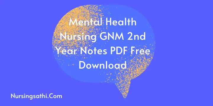 Mental Health Nursing Notes PDF